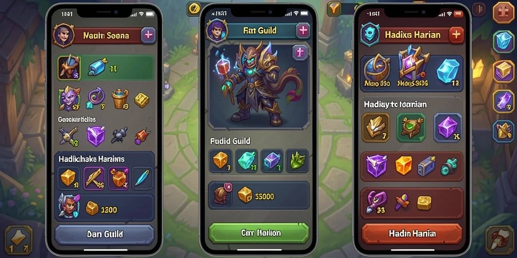 Menu pilihan senjata dan item yang beragam.